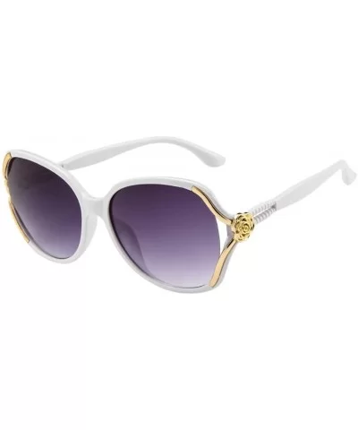 Oversized Sunglasses for Women Rose Big Frame Classic Trendy Vintage Eyewear for Outdoor (E) - E - CJ1902Q87TA $6.09 Square