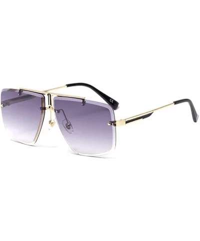 Retro Suqare Sunglasses For Men Women Rimless Metal Sunglasses Fashion Sunglasses Vintage - 1 - CC190MAKHH7 $11.94 Aviator