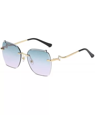 frameless sunglasses personalized irregular glasses Gold - CW1983D7ONK $36.06 Oval