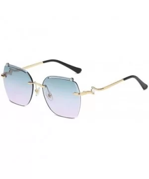 frameless sunglasses personalized irregular glasses Gold - CW1983D7ONK $36.06 Oval