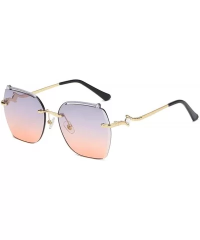 frameless sunglasses personalized irregular glasses Gold - CW1983D7ONK $36.06 Oval