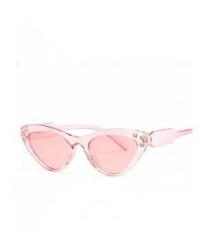 Retro Cat's Eye Frame with Cubic Zirconia Sunglasses for Women PC AC UV400 Sunglasses - Pink - CA18SZTMUQW $11.81 Sport