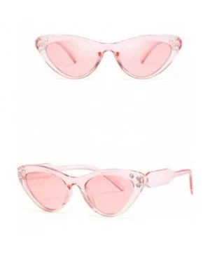 Retro Cat's Eye Frame with Cubic Zirconia Sunglasses for Women PC AC UV400 Sunglasses - Pink - CA18SZTMUQW $11.81 Sport