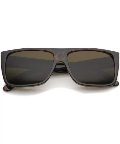 Retro Flat Top Wide Temple Eazy E Style Rectangle Sunglasses 57mm - Tortoise / Brown - CK12MYDMEZM $6.74 Rectangular