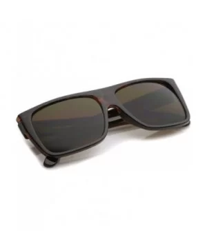 Retro Flat Top Wide Temple Eazy E Style Rectangle Sunglasses 57mm - Tortoise / Brown - CK12MYDMEZM $6.74 Rectangular