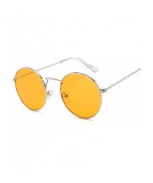 Round Sunglasses Women Brand Designer Sun Glasses Female Fashion Summer Feminino - Silverorange - C7198ZT260N $35.83 Goggle