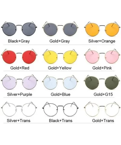 Round Sunglasses Women Brand Designer Sun Glasses Female Fashion Summer Feminino - Silverorange - C7198ZT260N $35.83 Goggle