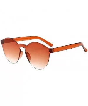 Unisex Fashion Candy Colors Round Outdoor Sunglasses Sunglasses - Light Brown - CA199I8HZA0 $12.64 Round