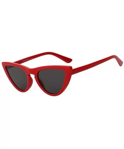 Women Fashion Cateye UV400 Glasses Retro Vintage Sport Sunglasses Eeywear - Red Black - C718C72EOEI $8.05 Sport