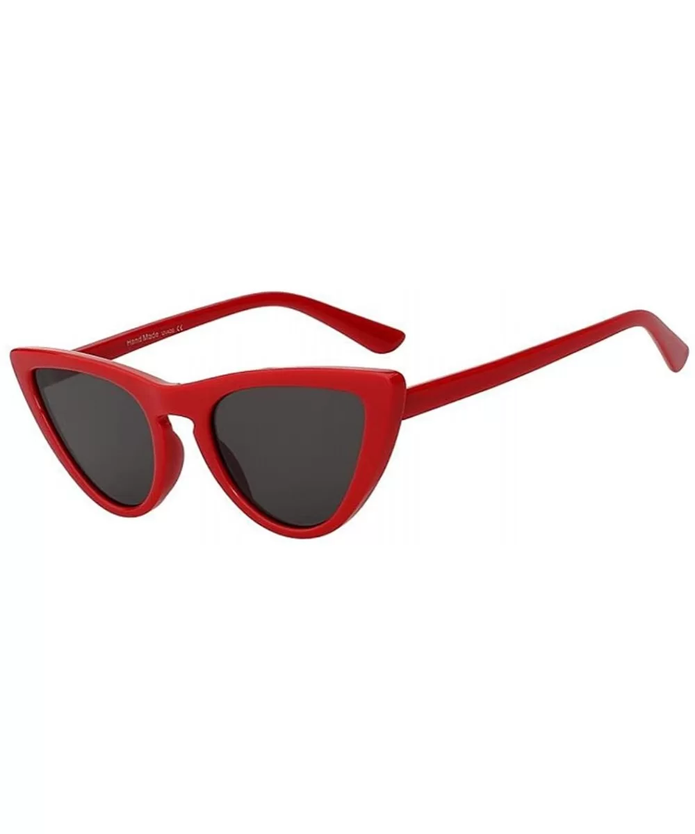 Women Fashion Cateye UV400 Glasses Retro Vintage Sport Sunglasses Eeywear - Red Black - C718C72EOEI $8.05 Sport