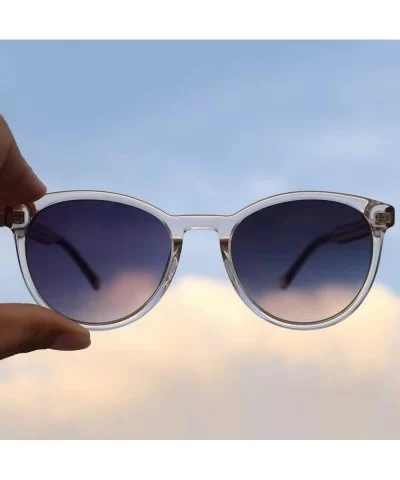 Vintage Round Sunglasses Women Small Face Scratch Resistant Clear Frame Pink Beach Shades - Transparent Pink - C018SATOTQ0 $2...