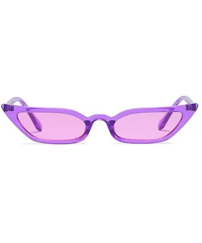 Sexy Women Small Frame Chic Vintage Designer Lady Cat Sunglasses - Purple-purple - CE189N6L7EM $5.79 Square