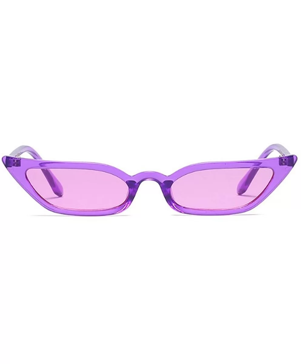 Sexy Women Small Frame Chic Vintage Designer Lady Cat Sunglasses - Purple-purple - CE189N6L7EM $5.79 Square