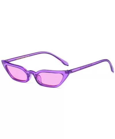 Sexy Women Small Frame Chic Vintage Designer Lady Cat Sunglasses - Purple-purple - CE189N6L7EM $5.79 Square