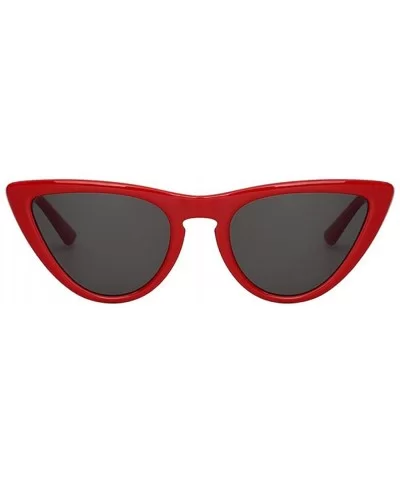 Women Fashion Cateye UV400 Glasses Retro Vintage Sport Sunglasses Eeywear - Red Black - C718C72EOEI $8.05 Sport