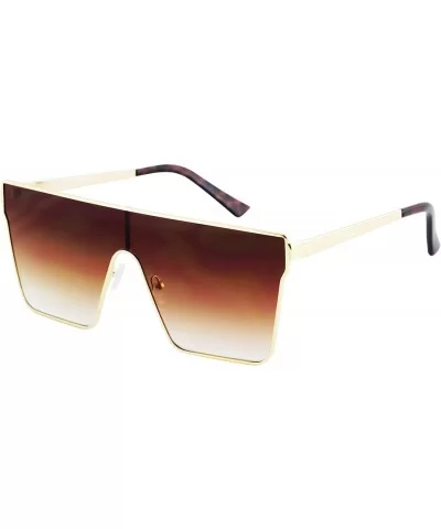 Vintage Oversized Sunglasses Gradient Protection - Brown - CE18X70DHG9 $10.42 Oversized