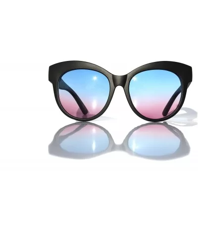 SIMPLE Cat Eye Style Oversized Fashion Sunglasses for Women with Gradient Lens - Violet - CO18Z9T9OUA $5.48 Oversized