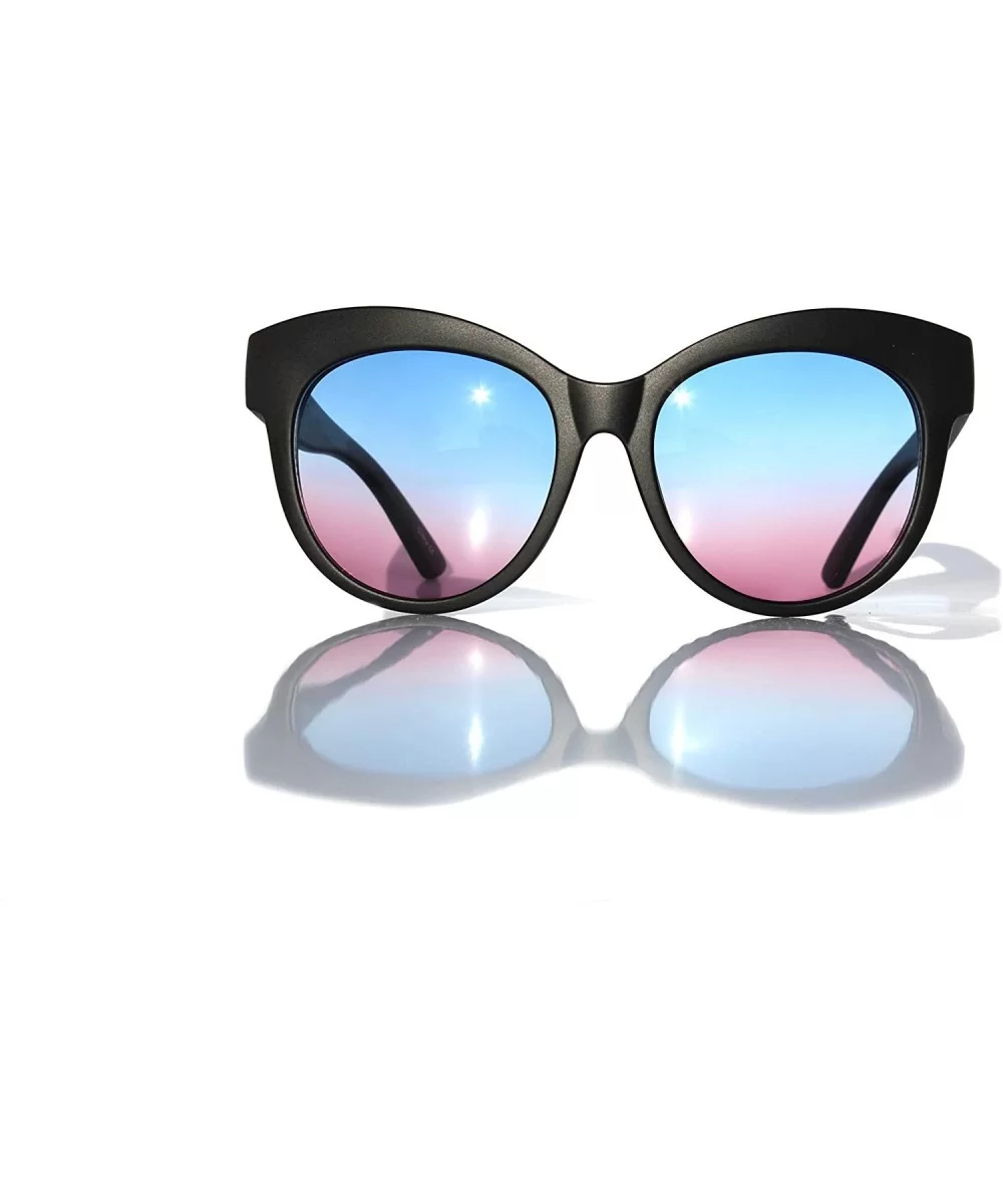 SIMPLE Cat Eye Style Oversized Fashion Sunglasses for Women with Gradient Lens - Violet - CO18Z9T9OUA $5.48 Oversized