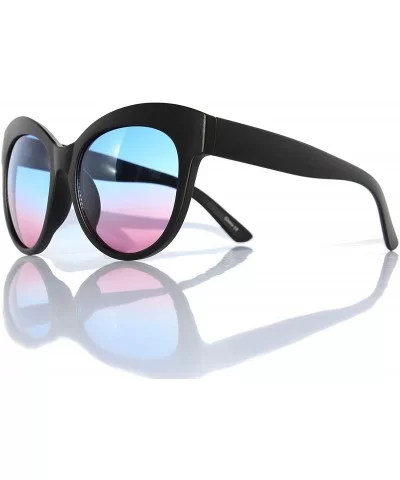 SIMPLE Cat Eye Style Oversized Fashion Sunglasses for Women with Gradient Lens - Violet - CO18Z9T9OUA $5.48 Oversized