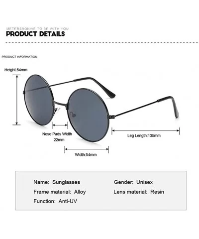 Retro Round Sunglasses Women-Luxury Polarized Shade Glasses-Metal Frame - A - CG1905YK4LM $19.70 Rimless