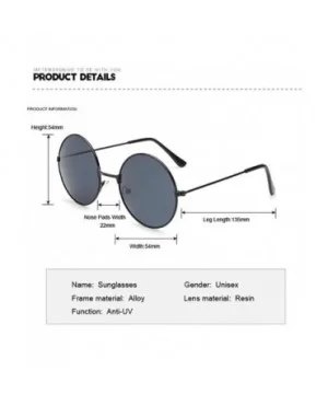 Retro Round Sunglasses Women-Luxury Polarized Shade Glasses-Metal Frame - A - CG1905YK4LM $19.70 Rimless