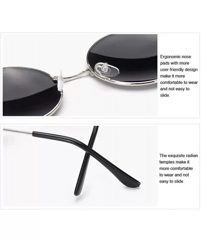 Retro Round Sunglasses Women-Luxury Polarized Shade Glasses-Metal Frame - A - CG1905YK4LM $19.70 Rimless