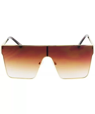 Vintage Oversized Sunglasses Gradient Protection - Brown - CE18X70DHG9 $10.42 Oversized