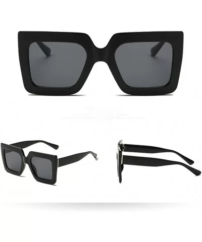 Women Man Vintage Big Frame Square Shape Sunglasses Eyewear Retro Unisex - G - C818NK2MRNW $4.82 Square