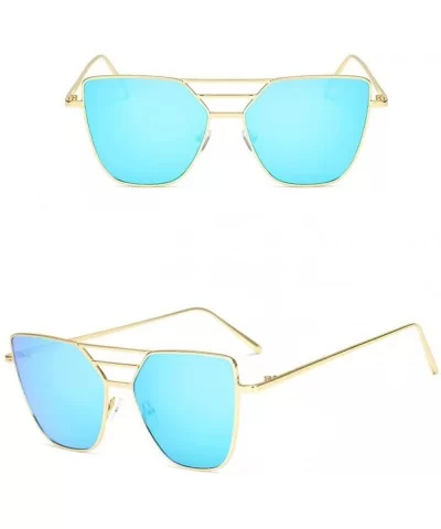 Fashion Unisex Vintage Irregular Glasses Fashion Mirror Sunglasses - Blue - CJ190OGT3NN $8.95 Oversized