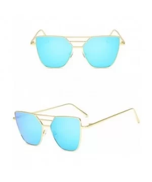 Fashion Unisex Vintage Irregular Glasses Fashion Mirror Sunglasses - Blue - CJ190OGT3NN $8.95 Oversized