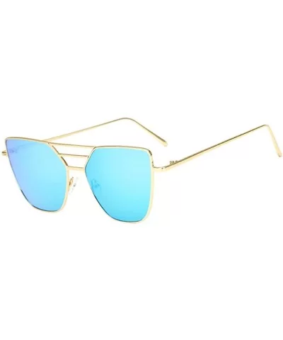 Fashion Unisex Vintage Irregular Glasses Fashion Mirror Sunglasses - Blue - CJ190OGT3NN $8.95 Oversized