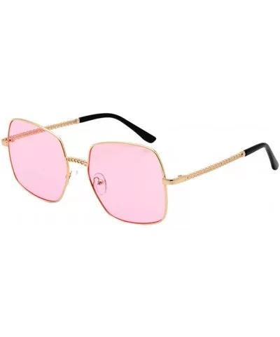 Polarized Sunglasses for Women Man Fashion Goggle Eyewear - Pink - CJ18UIC682E $11.05 Oversized