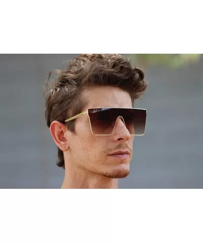 Vintage Oversized Sunglasses Gradient Protection - Brown - CE18X70DHG9 $10.42 Oversized