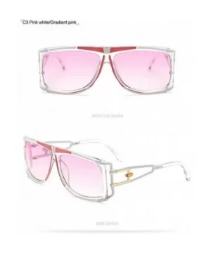 Vintage SQUARE Sunglasses Women Brand Designer Fashion Oversized Retro 997239Y - Pink - CF184YKLWEE $12.46 Square