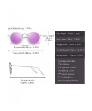 Retro Polarized Round Sunglasses for Women Vintage Small Mirror Glasses - CL18A5LLIKG $14.61 Rimless