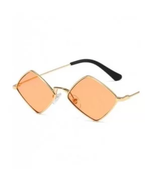 Hip-Hop Irregular Metal Small Frame Clear Color Lens Sunglasses - Champagne - C618UWH0WL0 $9.41 Oval