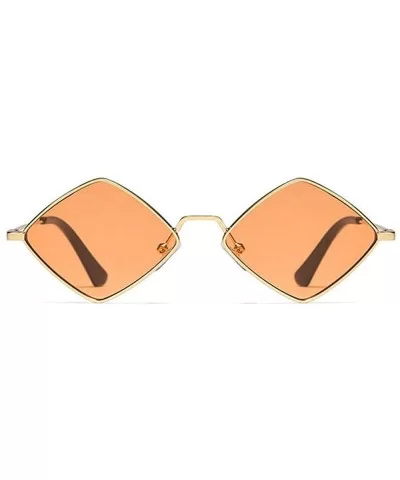 Hip-Hop Irregular Metal Small Frame Clear Color Lens Sunglasses - Champagne - C618UWH0WL0 $9.41 Oval