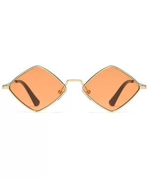 Hip-Hop Irregular Metal Small Frame Clear Color Lens Sunglasses - Champagne - C618UWH0WL0 $9.41 Oval