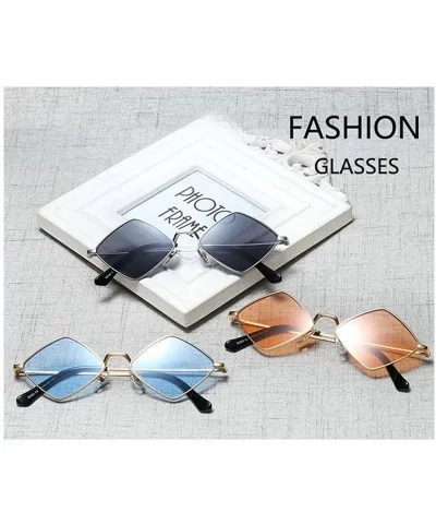 Hip-Hop Irregular Metal Small Frame Clear Color Lens Sunglasses - Champagne - C618UWH0WL0 $9.41 Oval