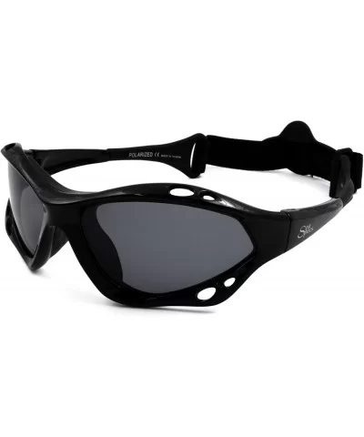 Classic Floating Polarized Sunglasses With Strap for Extreme Sports 100% UVA & UVB Protection - Black Jet - CH11PKHPW2V $24.4...