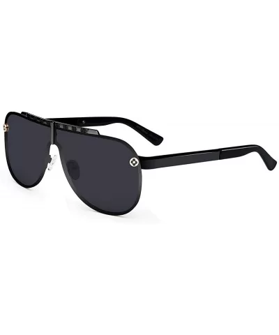 Polarized Aviator Sunglasses for Men Uv Protection - Round Sunglasses - Oversized Sunglasses - Oversized Black - CR18EK6SOE6 ...