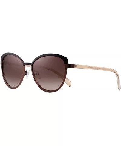 Fashion Sunglasses with Case for Women Classic Round Frame Eyewear UV 400 Protection - Brown - C118TM9LRC8 $40.40 Round