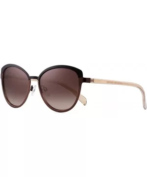 Fashion Sunglasses with Case for Women Classic Round Frame Eyewear UV 400 Protection - Brown - C118TM9LRC8 $40.40 Round