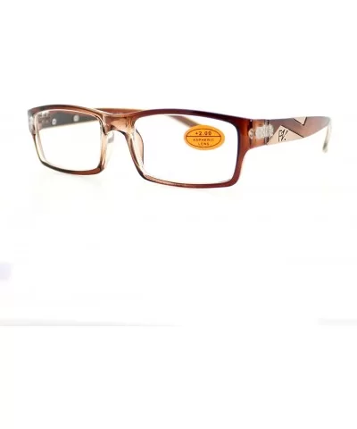 Pablo Zanetti Reading Glasses Aspheric Lens Rectangular 53-19-140 - Brown - CN11W66FL2F $5.79 Rectangular