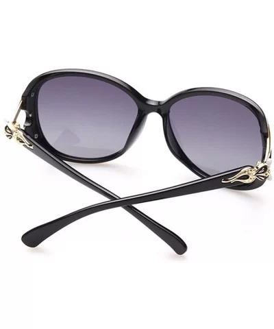 Fashion Polarized Sunglasses for Women 100% UV Protection Oversized Sun Glasses for Driving Shopping - Black - CS187RDYYDN $1...