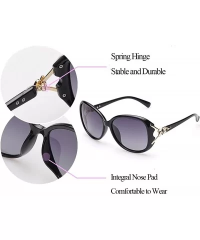 Fashion Polarized Sunglasses for Women 100% UV Protection Oversized Sun Glasses for Driving Shopping - Black - CS187RDYYDN $1...