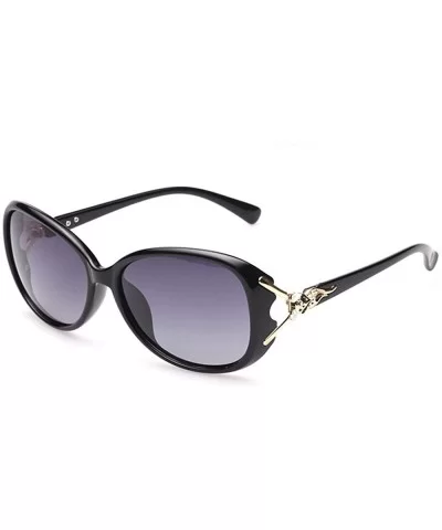 Fashion Polarized Sunglasses for Women 100% UV Protection Oversized Sun Glasses for Driving Shopping - Black - CS187RDYYDN $1...