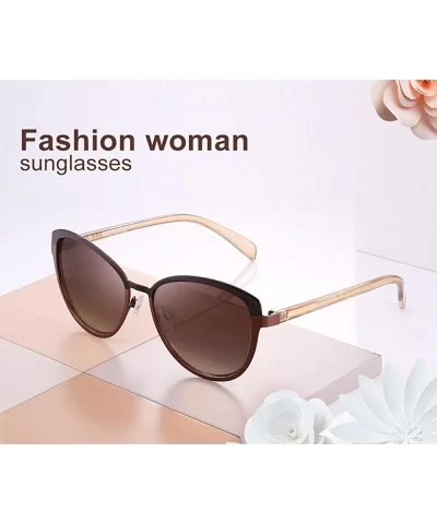 Fashion Sunglasses with Case for Women Classic Round Frame Eyewear UV 400 Protection - Brown - C118TM9LRC8 $40.40 Round