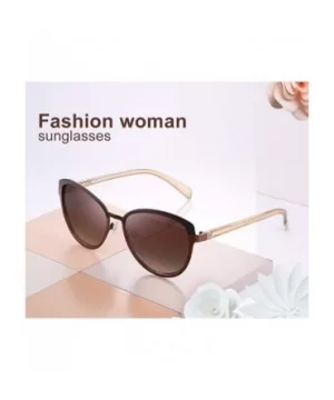 Fashion Sunglasses with Case for Women Classic Round Frame Eyewear UV 400 Protection - Brown - C118TM9LRC8 $40.40 Round