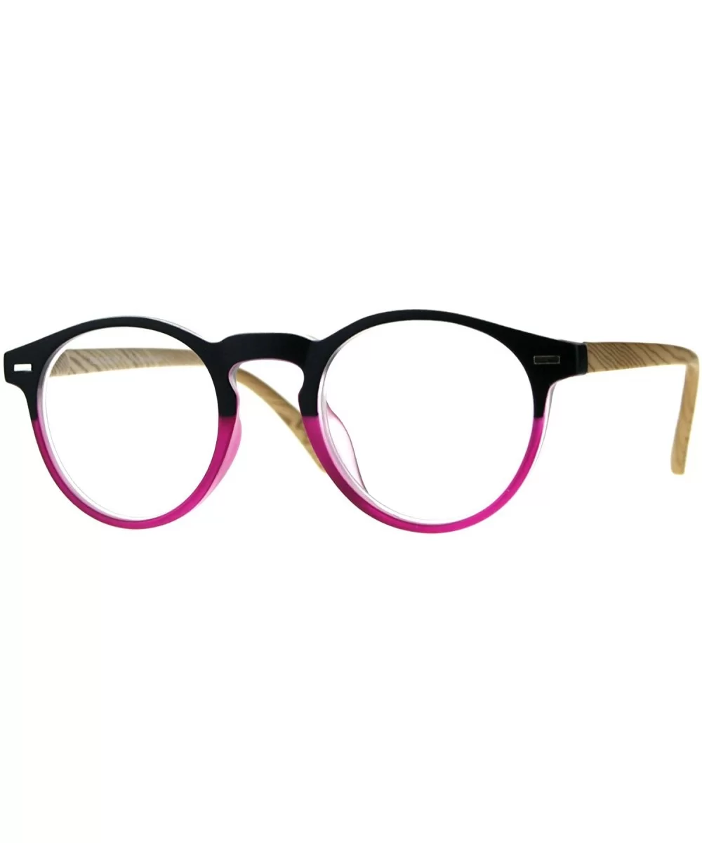 Unisex Round Keyhole Thin Plastic Horn Rim Reading Glasses - Pink - C318D9ZRO7S $8.44 Round